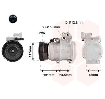 Kompresor, klimatizace VAN WEZEL 8301K715
