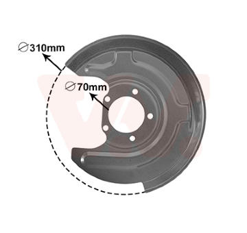 Ochranný plech proti rozstřikování, brzdový kotouč VAN WEZEL 0315373
