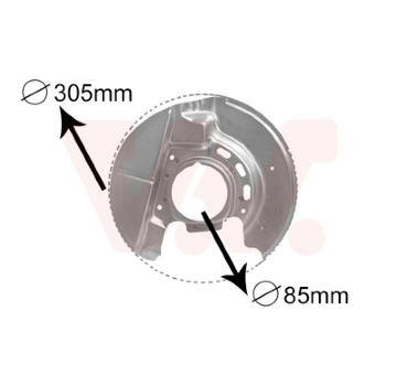 Ochranný plech proti rozstřikování, brzdový kotouč VAN WEZEL 0620371