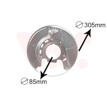 Ochranný plech proti rozstřikování, brzdový kotouč VAN WEZEL 0620372