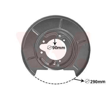 Ochranný plech proti rozstřikování, brzdový kotouč VAN WEZEL 0620373