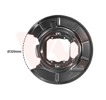 Ochranný plech proti rozstřikování, brzdový kotouč VAN WEZEL 0639374