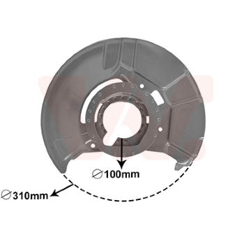 Ochranný plech proti rozstřikování, brzdový kotouč VAN WEZEL 0640372