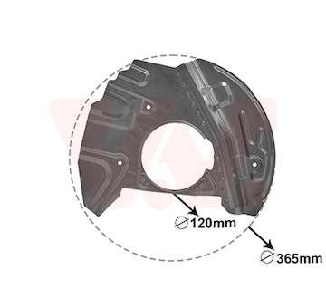 Ochranný plech proti rozstřikování, brzdový kotouč VAN WEZEL 0685371
