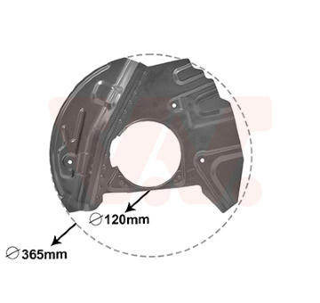 Ochranný plech proti rozstřikování, brzdový kotouč VAN WEZEL 0685372