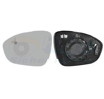 Sklo do zrcátka, vnější zrcátko VAN WEZEL 1510835