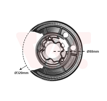 Ochranný plech proti rozstřikování, brzdový kotouč VAN WEZEL 1651373