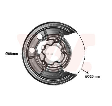 Ochranný plech proti rozstřikování, brzdový kotouč VAN WEZEL 1651374