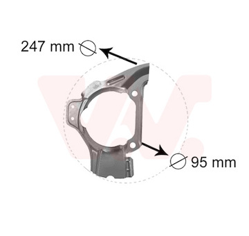 Ochranný plech proti rozstřikování, brzdový kotouč VAN WEZEL 1754372