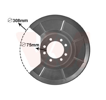 Ochranný plech proti rozstřikování, brzdový kotouč VAN WEZEL 1863373