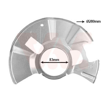 Ochranný plech proti rozstřikování, brzdový kotouč VAN WEZEL 2741371