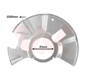 Ochranný plech proti rozstřikování, brzdový kotouč VAN WEZEL 2741372