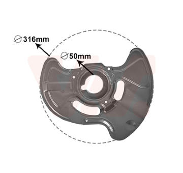 Ochranný plech proti rozstřikování, brzdový kotouč VAN WEZEL 3032371