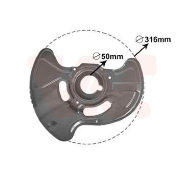 Ochranný plech proti rozstřikování, brzdový kotouč VAN WEZEL 3032372