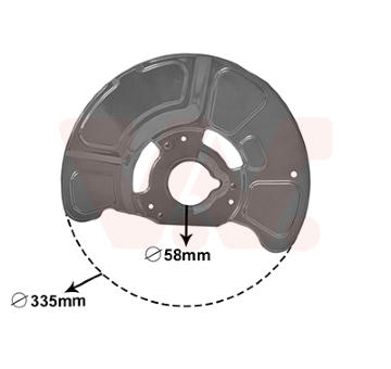 Ochranný plech proti rozstřikování, brzdový kotouč VAN WEZEL 3044372