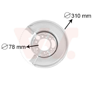 Ochranný plech proti rozstřikování, brzdový kotouč VAN WEZEL 3075373