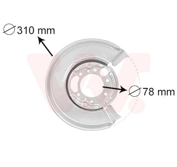 Ochranný plech proti rozstřikování, brzdový kotouč VAN WEZEL 3075374