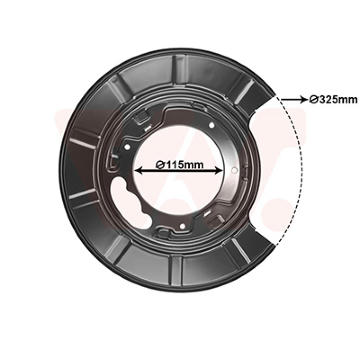 Ochranný plech proti rozstřikování, brzdový kotouč VAN WEZEL 3080374