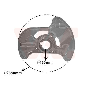 Ochranný plech proti rozstřikování, brzdový kotouč VAN WEZEL 3091372