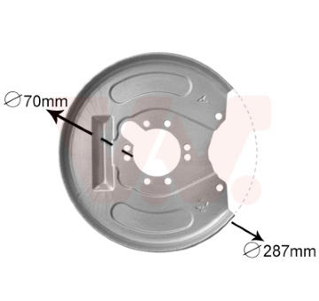 Ochranný plech proti rozstřikování, brzdový kotouč VAN WEZEL 3225373