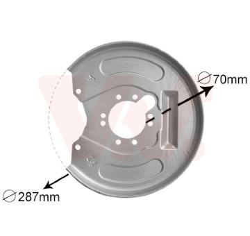 Ochranný plech proti rozstřikování, brzdový kotouč VAN WEZEL 3225374