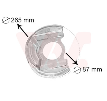 Ochranný plech proti rozstřikování, brzdový kotouč VAN WEZEL 3770371