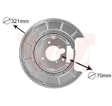 Ochranný plech proti rozstřikování, brzdový kotouč VAN WEZEL 4047374