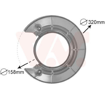 Ochranný plech proti rozstřikování, brzdový kotouč VAN WEZEL 4730373