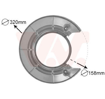 Ochranný plech proti rozstřikování, brzdový kotouč VAN WEZEL 4730374