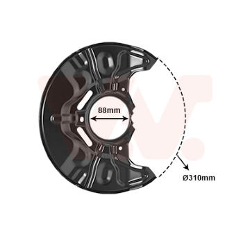 Ochranný plech proti rozstřikování, brzdový kotouč VAN WEZEL 5307371