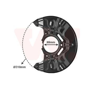 Ochranný plech proti rozstřikování, brzdový kotouč VAN WEZEL 5307372