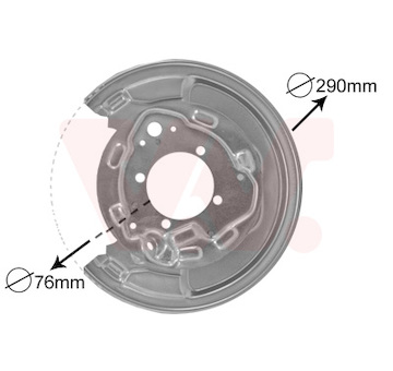 Ochranný plech proti rozstřikování, brzdový kotouč VAN WEZEL 5307373