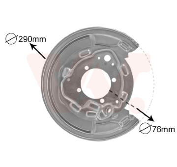 Ochranný plech proti rozstřikování, brzdový kotouč VAN WEZEL 5307374