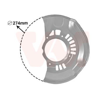 Ochranný plech proti rozstřikování, brzdový kotouč VAN WEZEL 5308371