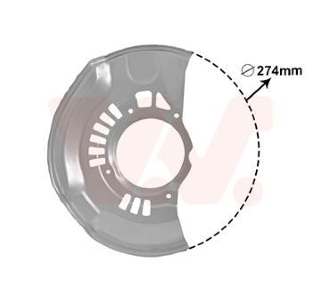 Ochranný plech proti rozstřikování, brzdový kotouč VAN WEZEL 5308372
