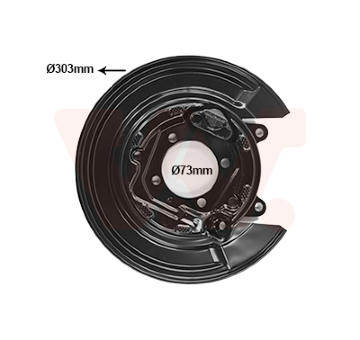 Ochranný plech proti rozstřikování, brzdový kotouč VAN WEZEL 5393376