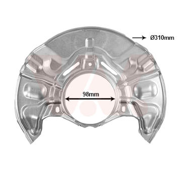Ochranný plech proti rozstreku, Brzdový kotúč VAN WEZEL 5398371