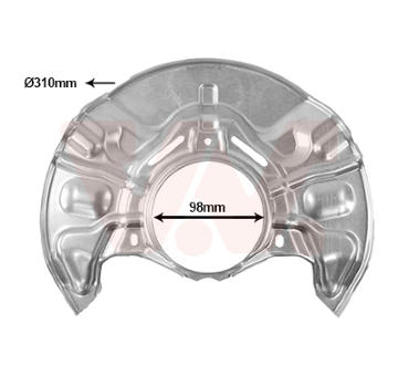 Ochranný plech proti rozstřikování, brzdový kotouč VAN WEZEL 5398372