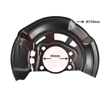 Ochranný plech proti rozstřikování, brzdový kotouč VAN WEZEL 5470371