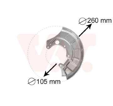 Ochranný plech proti rozstřikování, brzdový kotouč VAN WEZEL 5812371