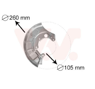 Ochranný plech proti rozstřikování, brzdový kotouč VAN WEZEL 5812372