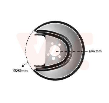 Ochranný plech proti rozstřikování, brzdový kotouč VAN WEZEL 5814373