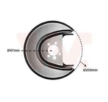Ochranný plech proti rozstřikování, brzdový kotouč VAN WEZEL 5814374