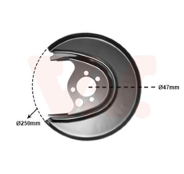 Ochranný plech proti rozstřikování, brzdový kotouč VAN WEZEL 5824373