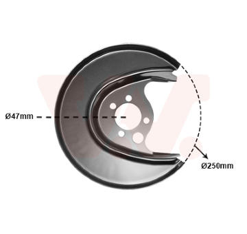 Ochranný plech proti rozstřikování, brzdový kotouč VAN WEZEL 5824374