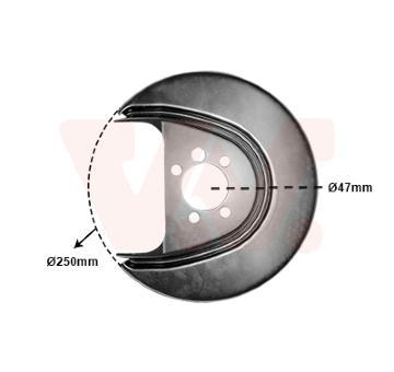 Ochranný plech proti rozstřikování, brzdový kotouč VAN WEZEL 5829373