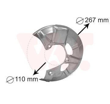 Ochranný plech proti rozstřikování, brzdový kotouč VAN WEZEL 5830371