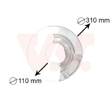 Ochranný plech proti rozstreku, Brzdový kotúč VAN WEZEL 5874371
