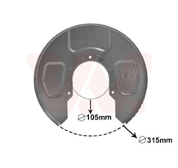 Ochranný plech proti rozstřikování, brzdový kotouč VAN WEZEL 5878373