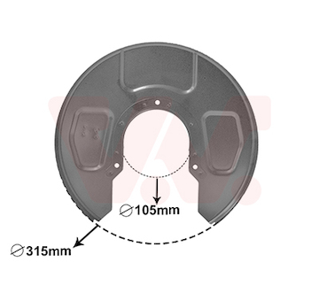 Ochranný plech proti rozstřikování, brzdový kotouč VAN WEZEL 5878374